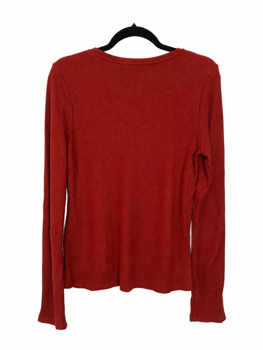 Rust Orange Waffle Knit Fall Layering Top L NWT - Picture 3 of 3